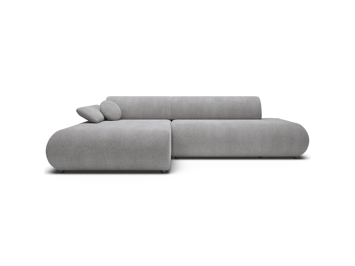 Ecksofa mit Schlaffunktion – Chenille – Ottomane links – Grau – ARMONE