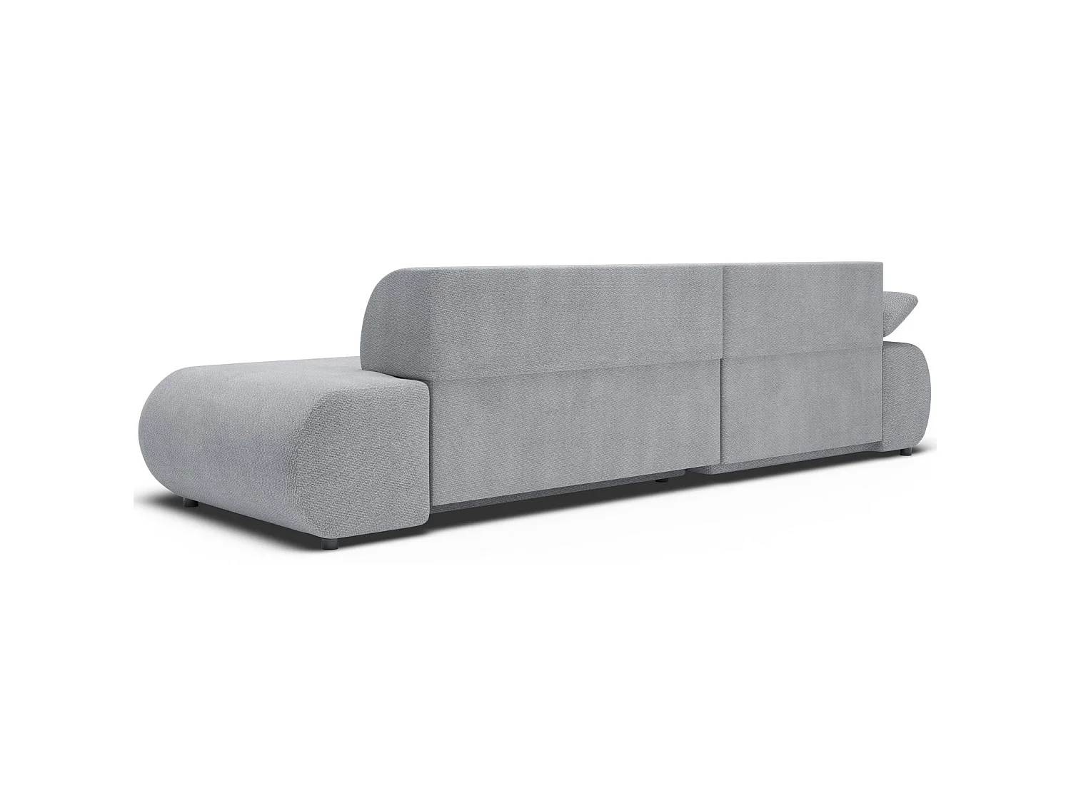 Ecksofa mit Schlaffunktion – Chenille – Ottomane links – Grau – ARMONE