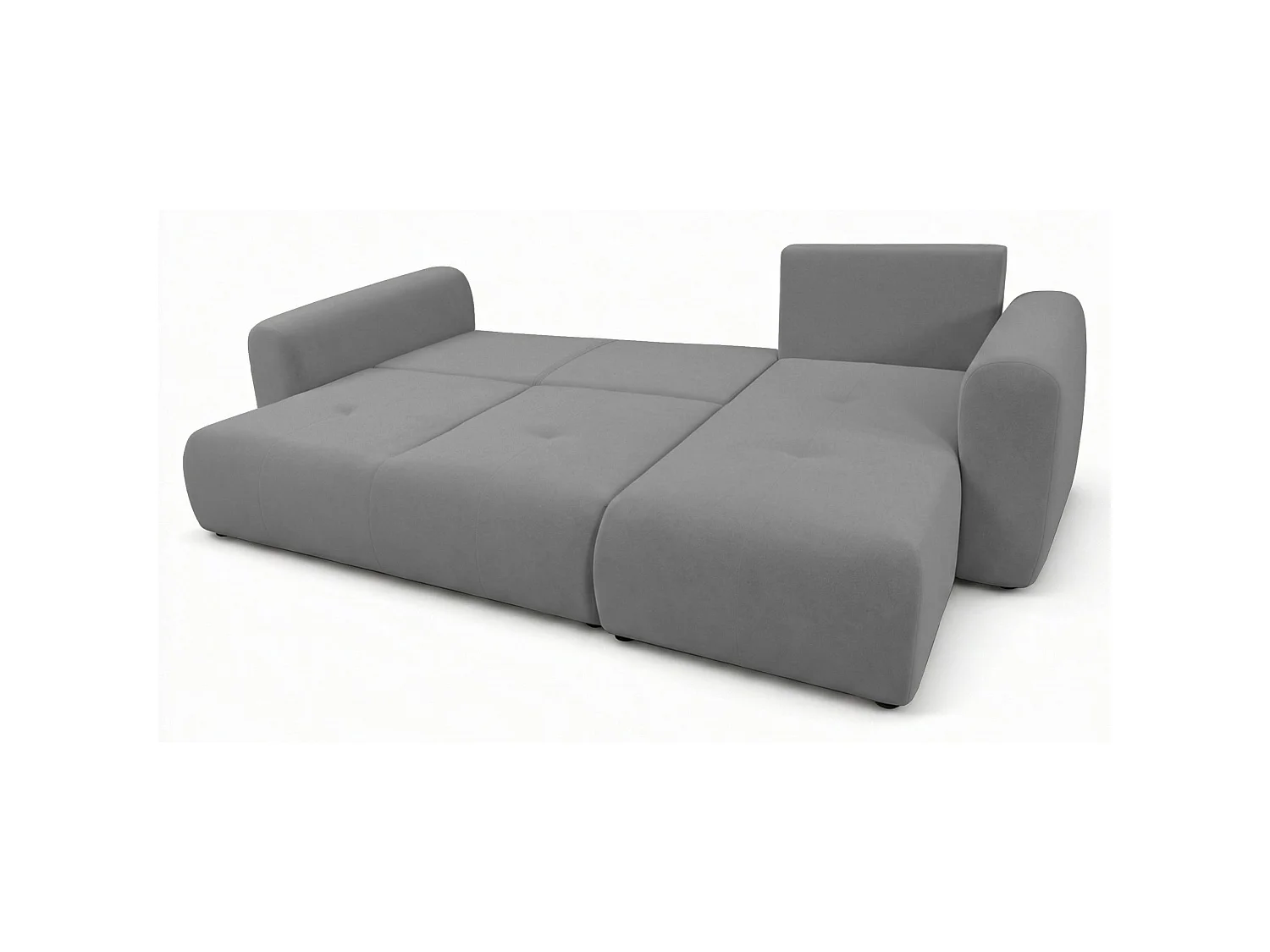 Canapé d'angle convertible – universel – velours gris- OLIDO