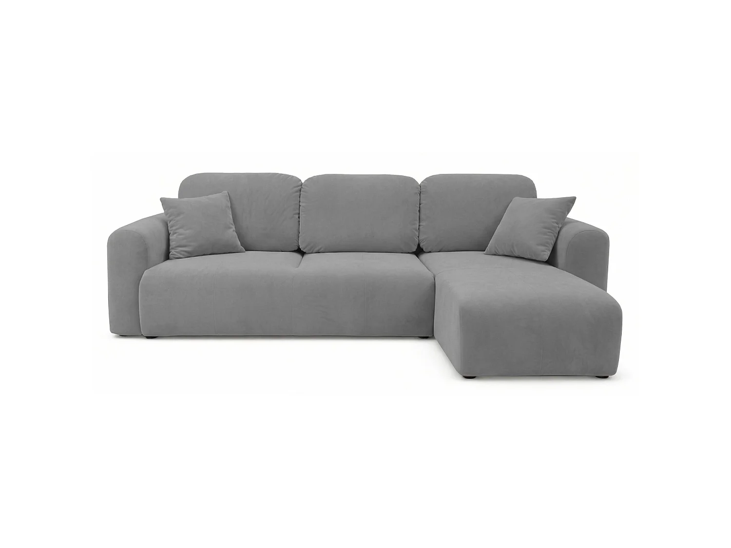 Canapé d'angle convertible – universel – velours gris- OLIDO