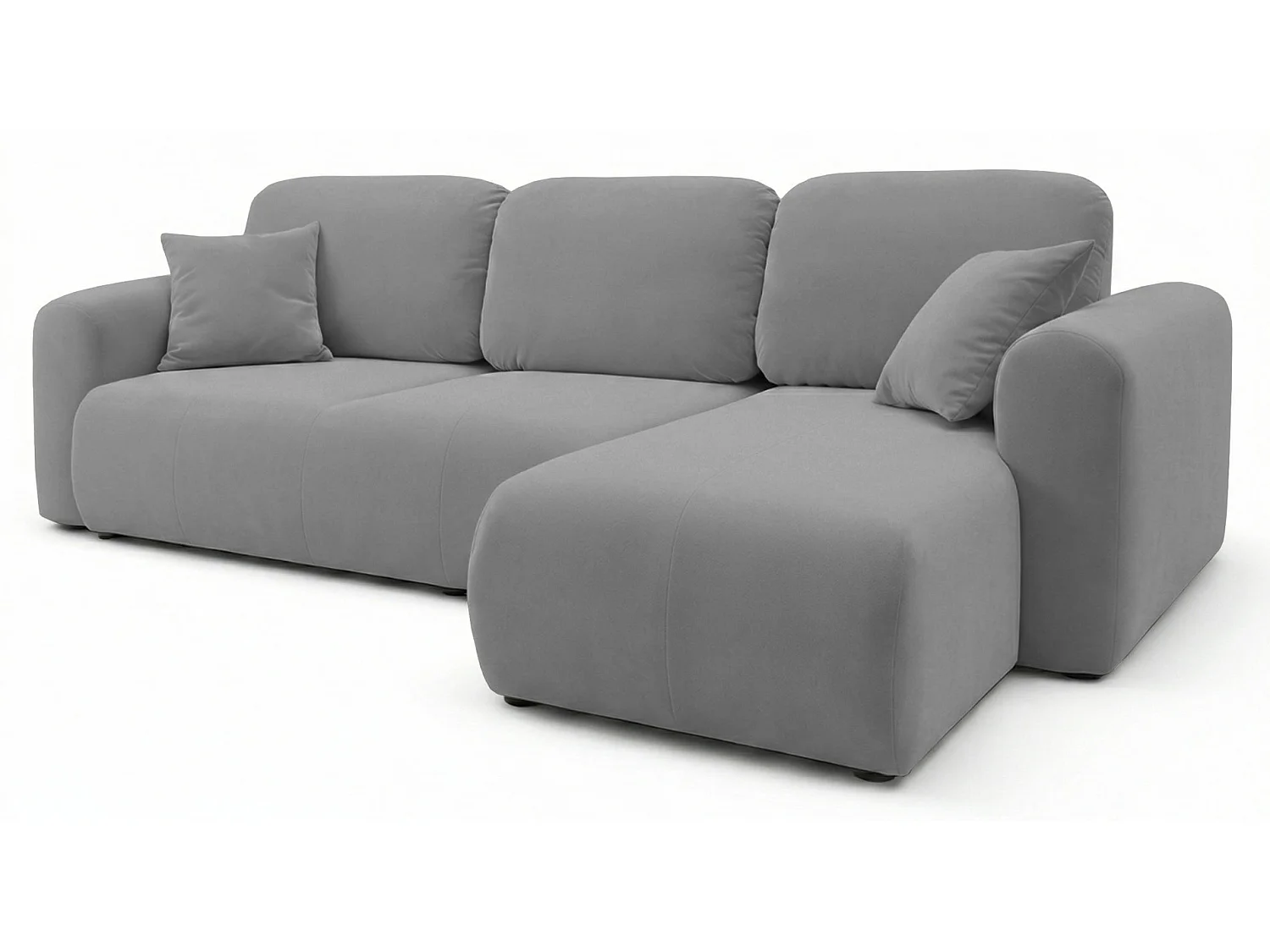 Canapé d'angle convertible – universel – velours gris- OLIDO