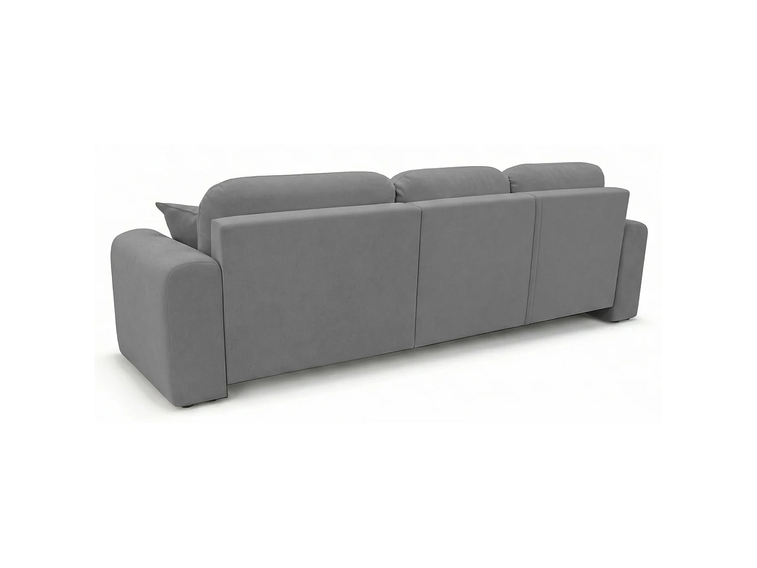 Canapé d'angle convertible – universel – velours gris- OLIDO