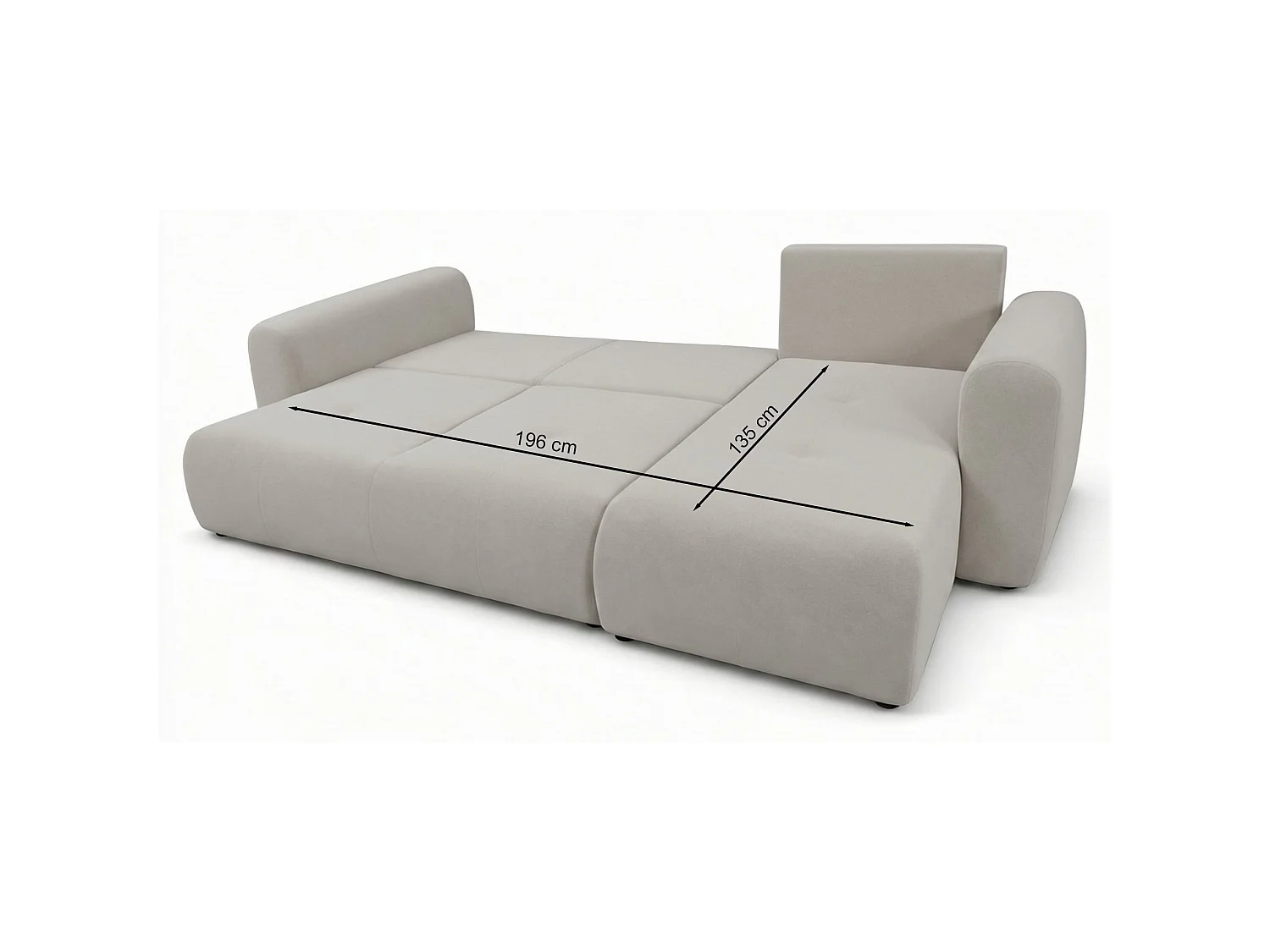 Canapé d'angle 3 places convertible en velours gris OLIDO