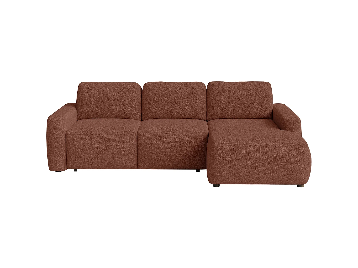Canapé d'angle convertible – Angle à droite – Chenille Cuivre – CARNOS MINI