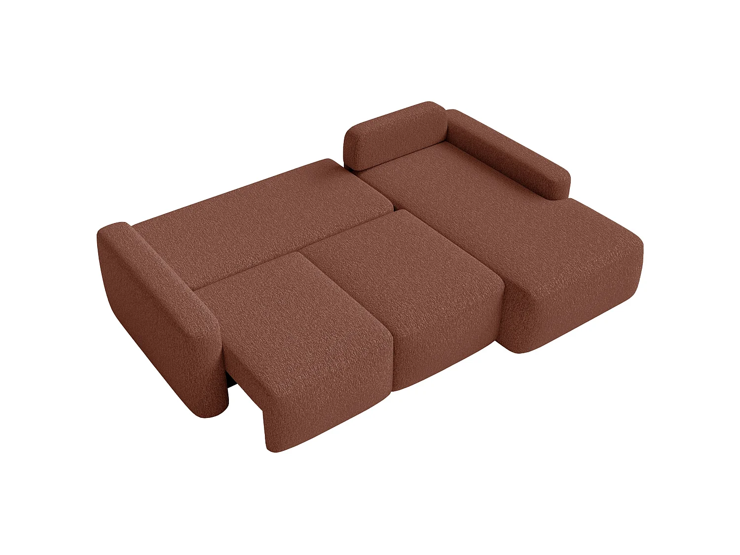 Canapé d'angle convertible – Angle à droite – Chenille Cuivre – CARNOS MINI