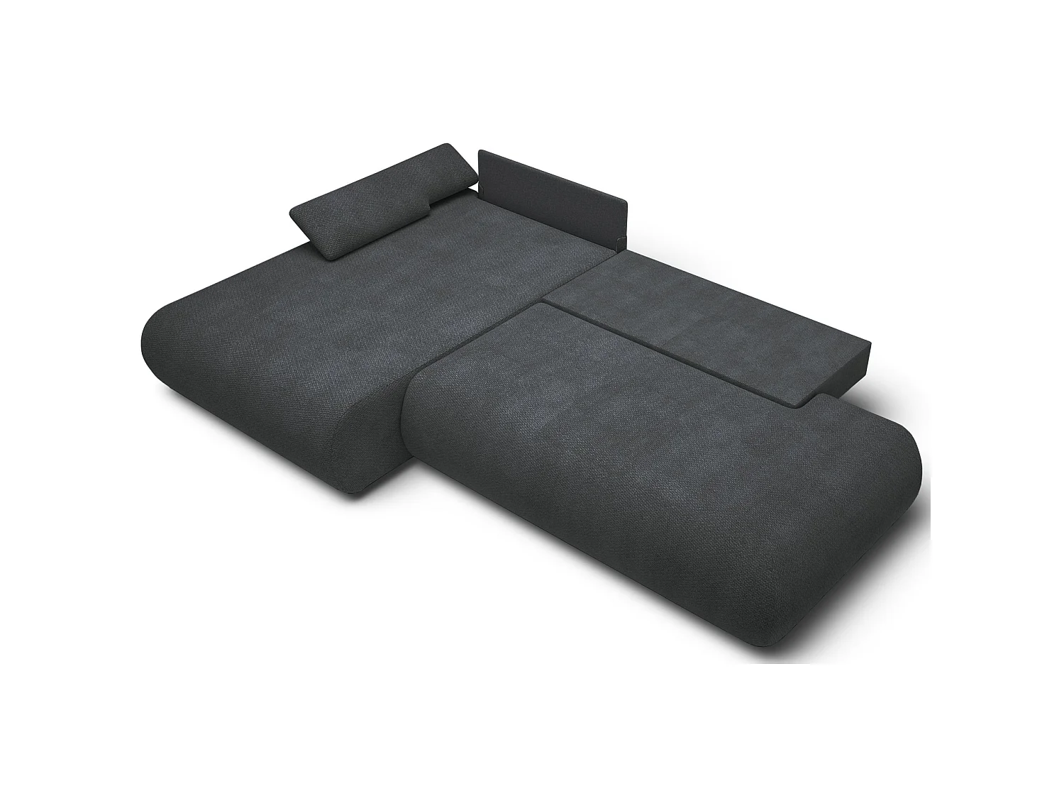 Canapé d'angle convertible – Chenille – angle à gauche – Graphite – ARMONE