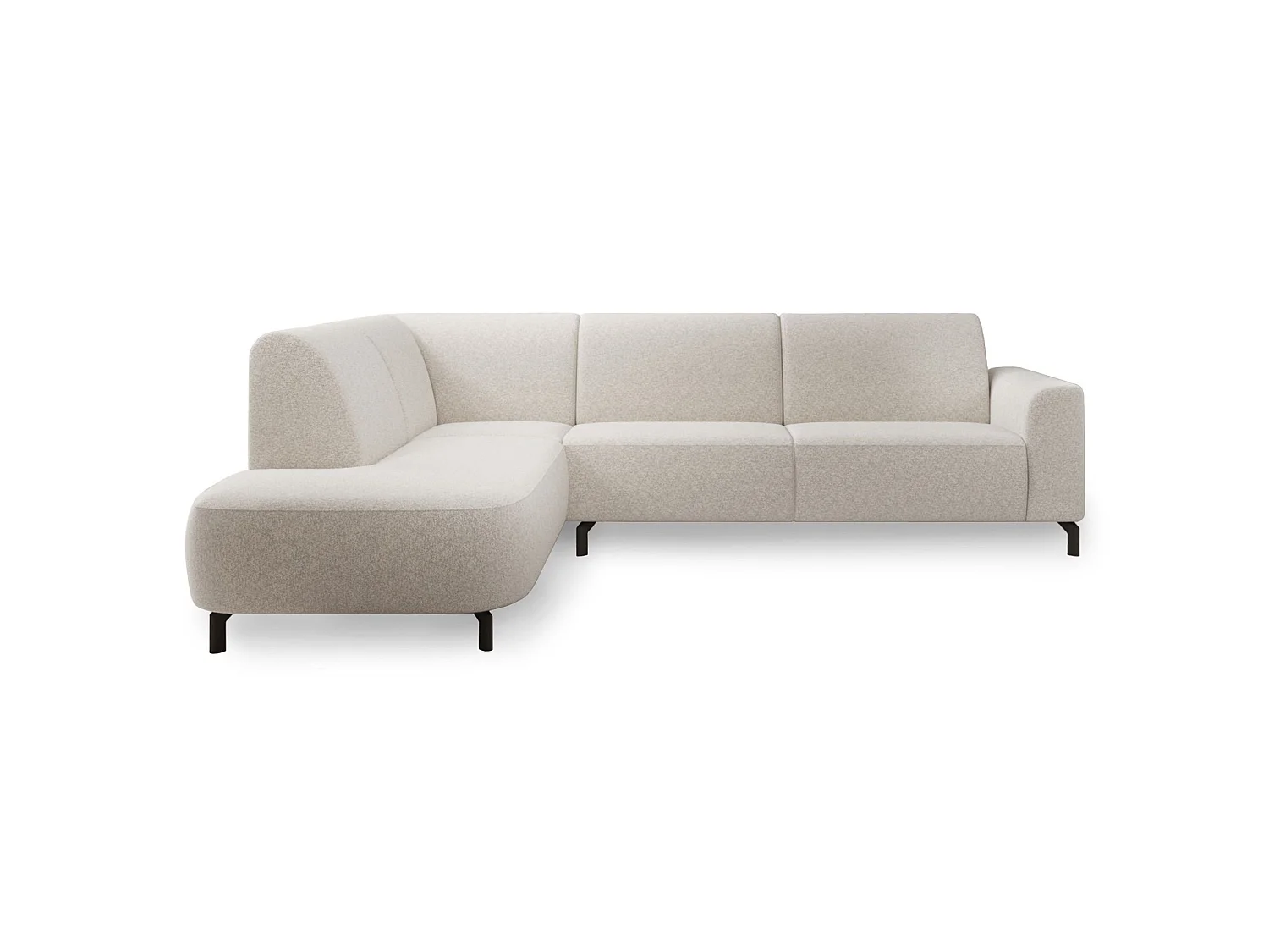 Canapé d'angle gauche 4 places en tissu crème LUNUNA