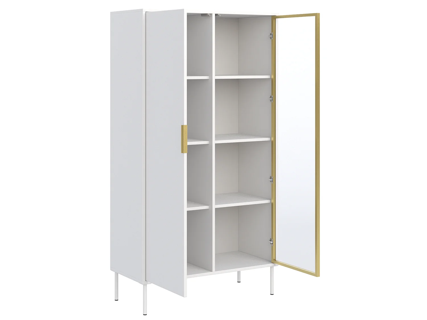 Vitrine 2 portes – façade en verre – Blanc – 90 cm – VENA
