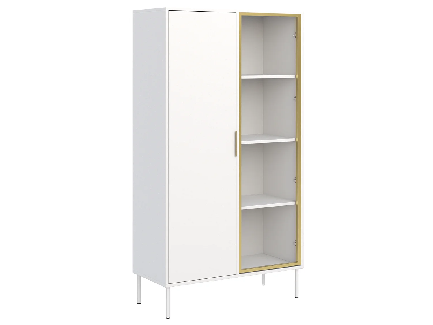 Vitrine 2 portes – façade en verre – Blanc – 90 cm – VENA