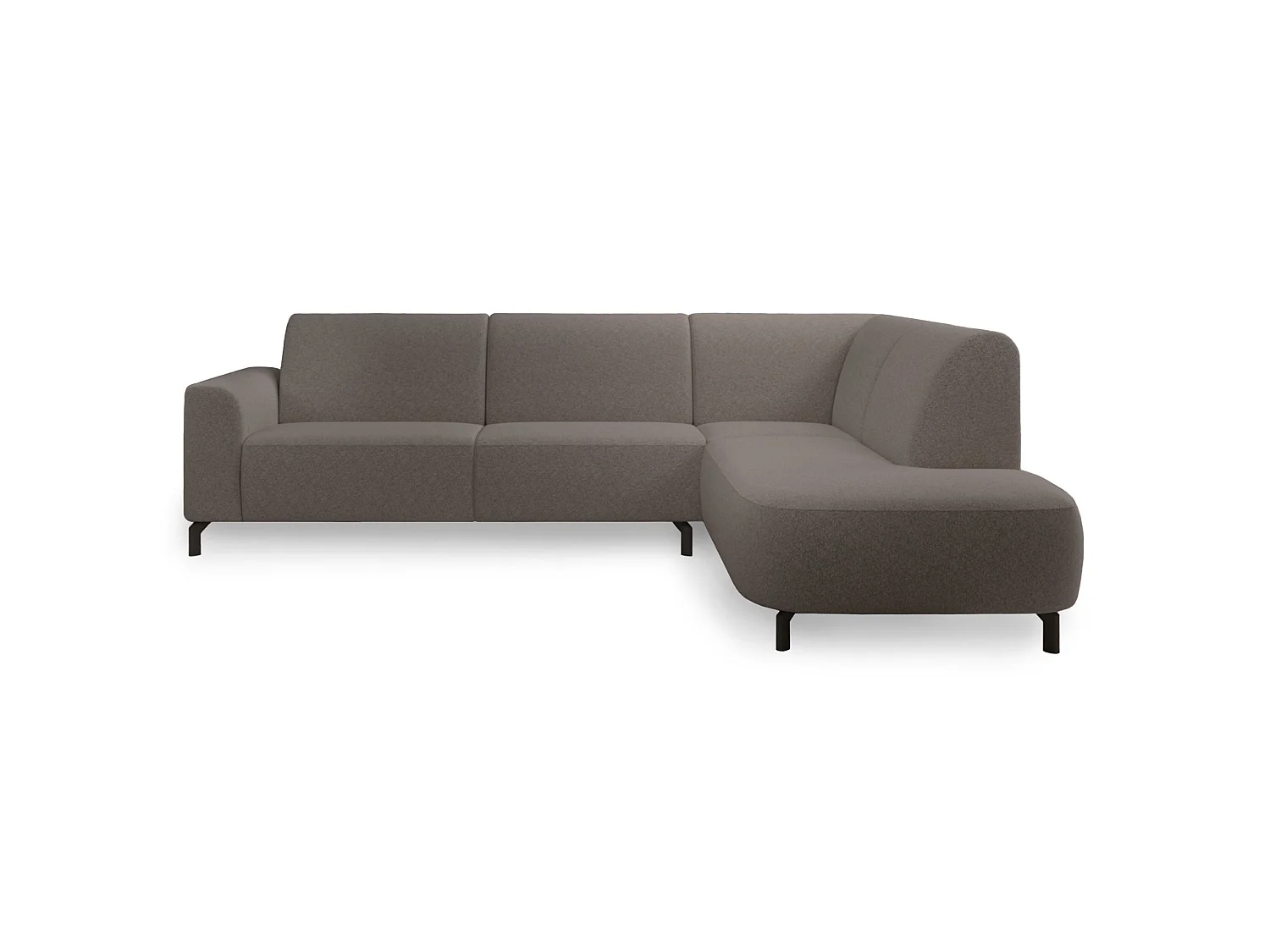Canapé d'angle droit 4 places en tissu gris LUNUNA