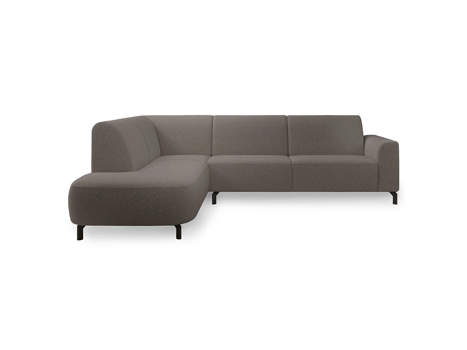 Canapé d'angle gauche 4 places en tissu gris LUNUNA