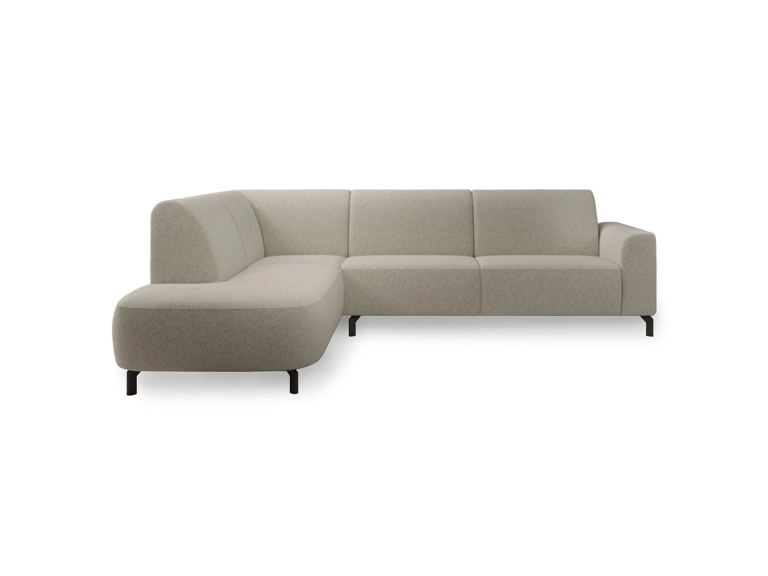 Canapé d'angle gauche 4 places en tissu beige LUNUNA