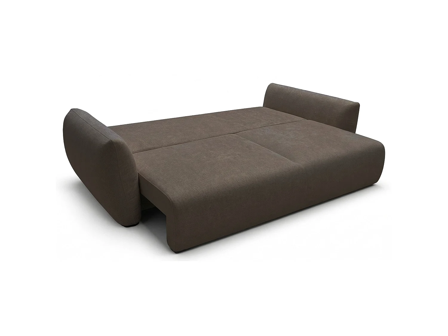 Canapé 3 places convertible avec coffre – tissu chenille – marron – ZORDO