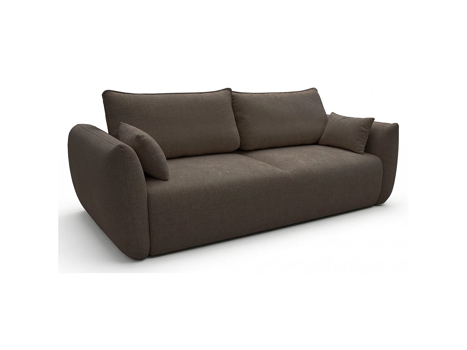 Canapé 3 places convertible avec coffre – tissu chenille – marron – ZORDO