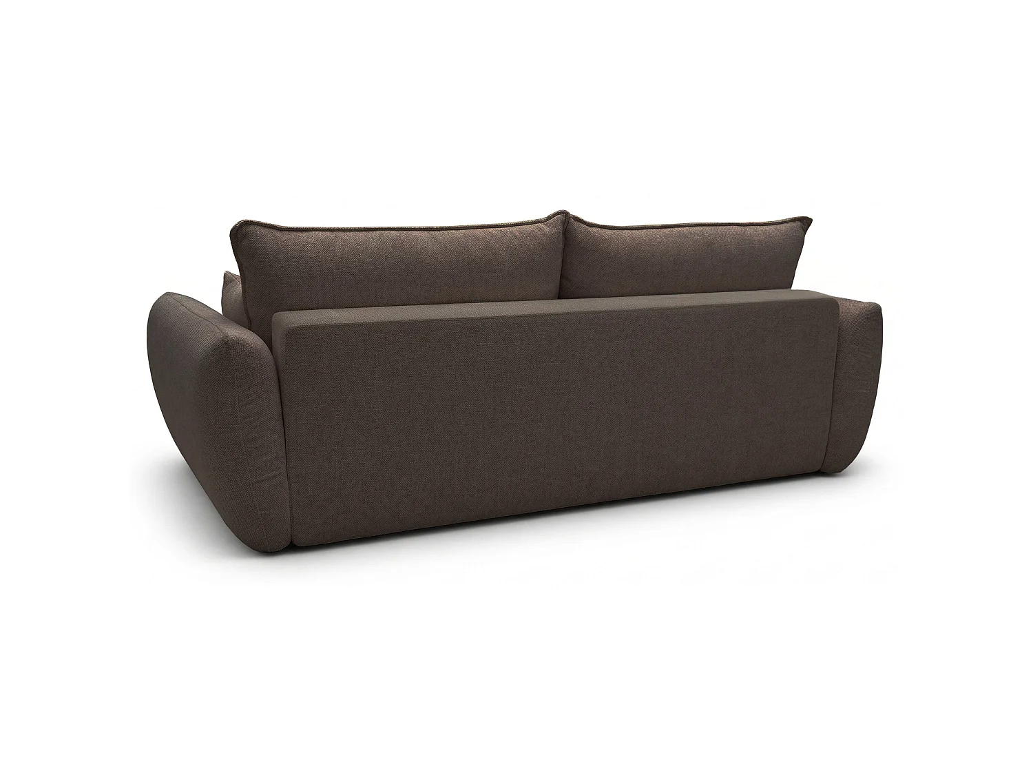 Canapé 3 places convertible avec coffre – tissu chenille – marron – ZORDO