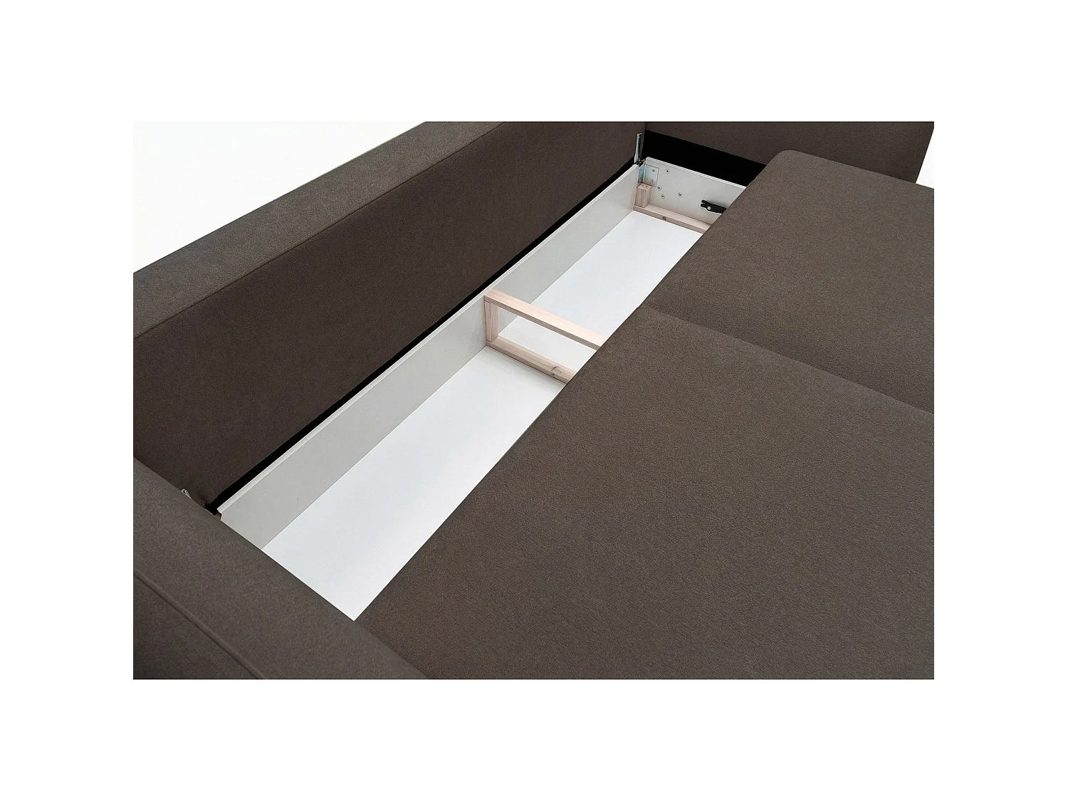 Canapé 3 places convertible avec coffre – tissu chenille – marron – ZORDO