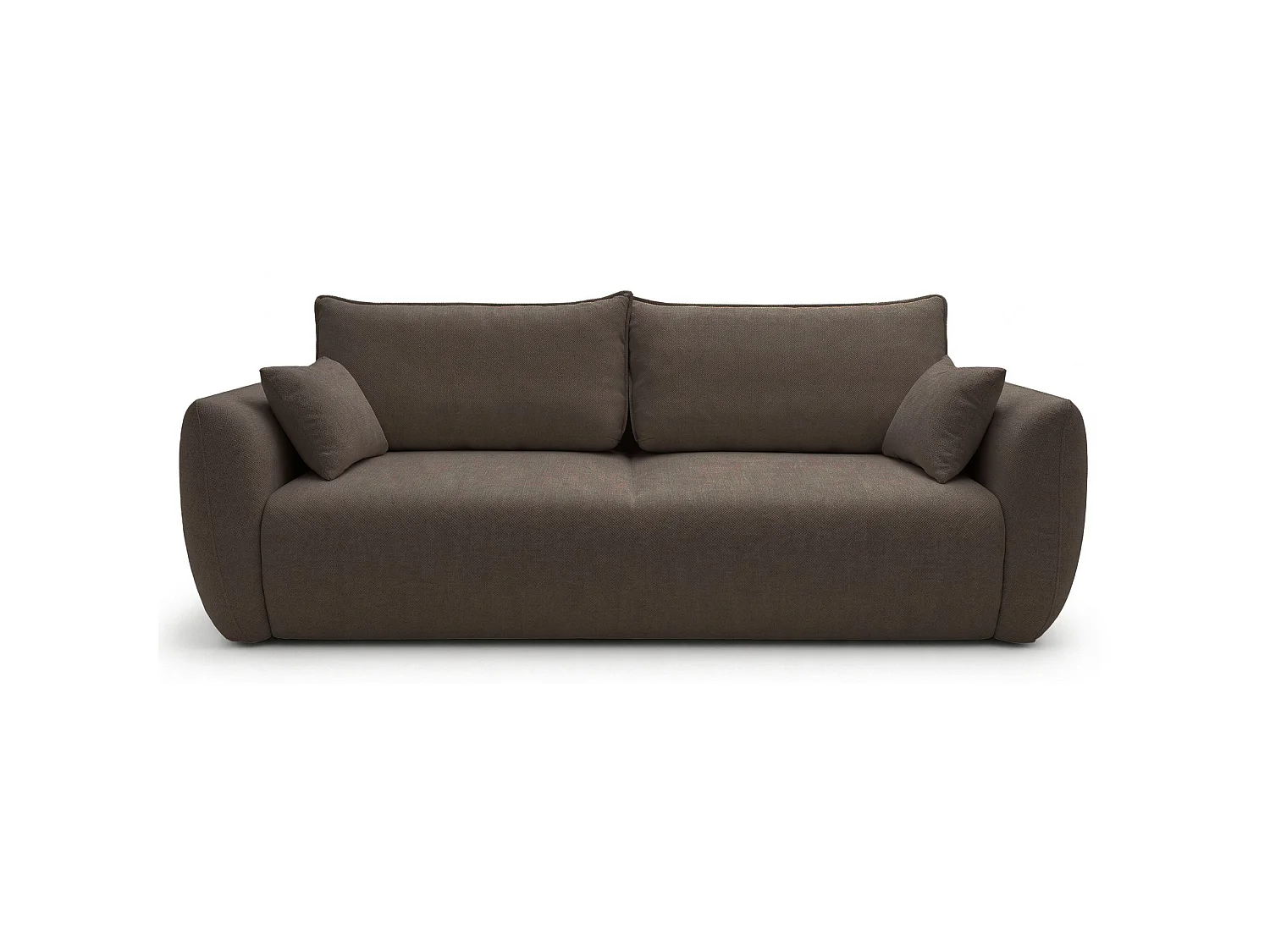 Canapé 3 places convertible avec coffre – tissu chenille – marron – ZORDO
