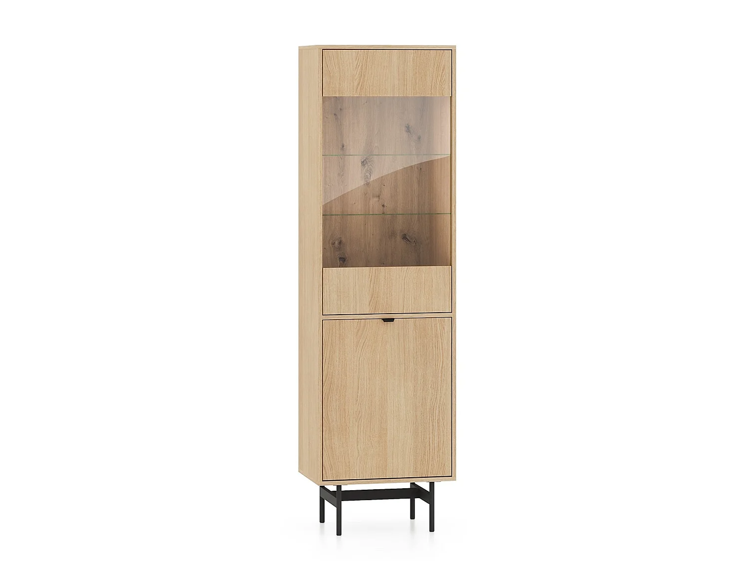 Vitrine 1 porte – Chêne mavelie – 54 cm – HEGGERS