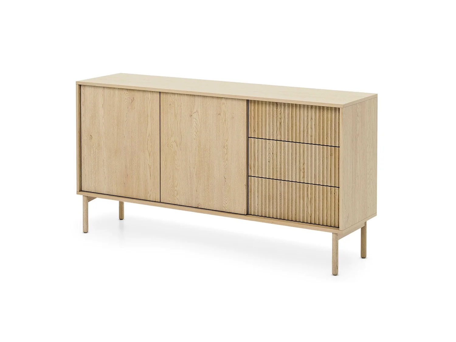Sideboard 3-türig,3 Schubladen, Cremona Eiche, 153 cm - TAVO