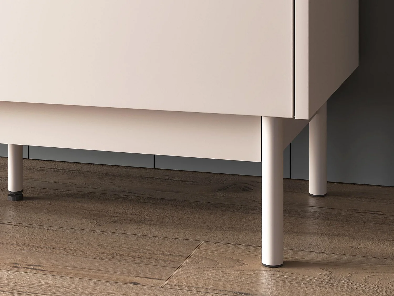 Buffet haut 4 portes – Gris cachemire/aspect chêne – 92 cm – DUNEA