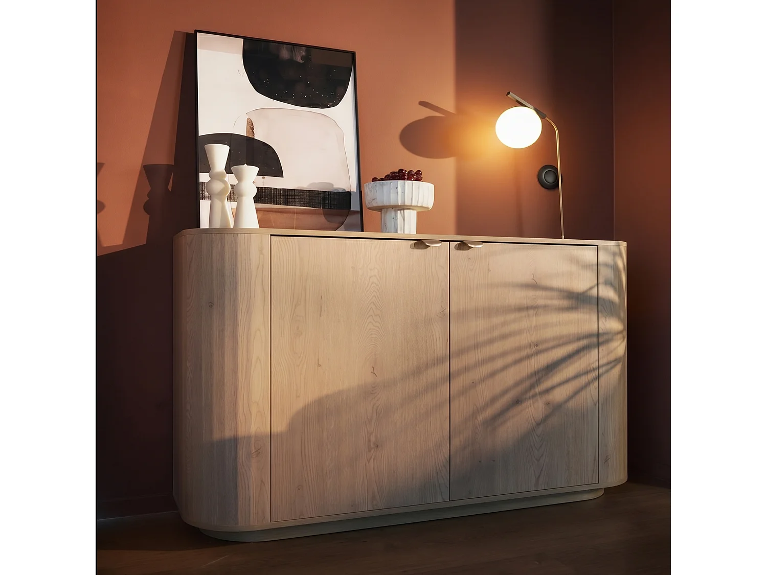 Sideboard 2-türig, Eiche Cremona Torro, 140 cm - CORU