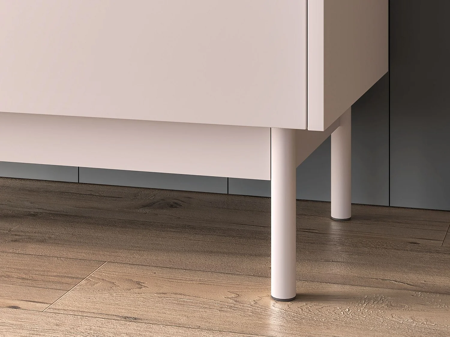 Buffet 2 portes avec 2 tiroirs – Gris cachemire/aspect chêne – 104 cm – DUNEA