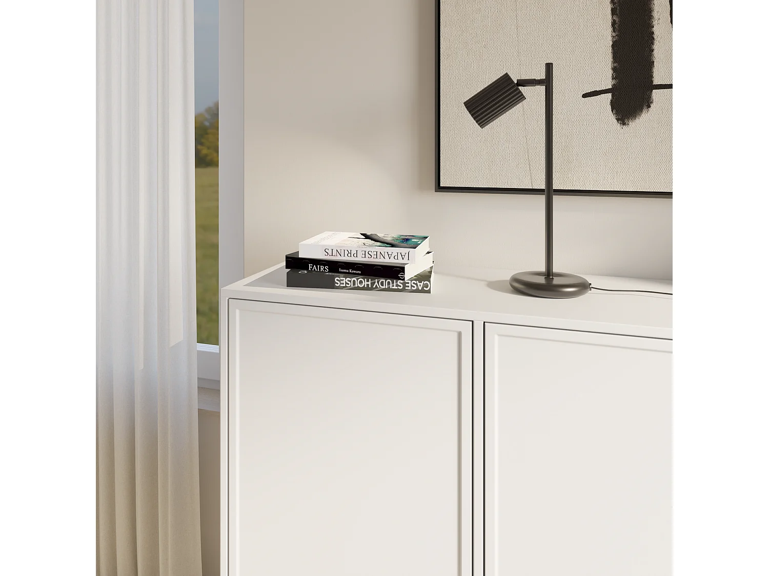 Sideboard 3-türig, Weiß, 150 cm - VELVETO