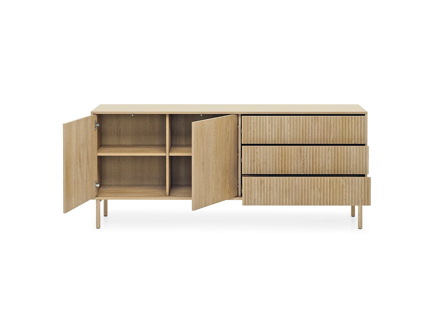 Sideboard 3-türig,3 Schubladen, Cremona Eiche, 187 cm - TAVO