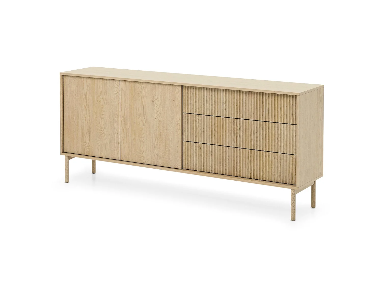 Sideboard 3-türig,3 Schubladen, Cremona Eiche, 187 cm - TAVO