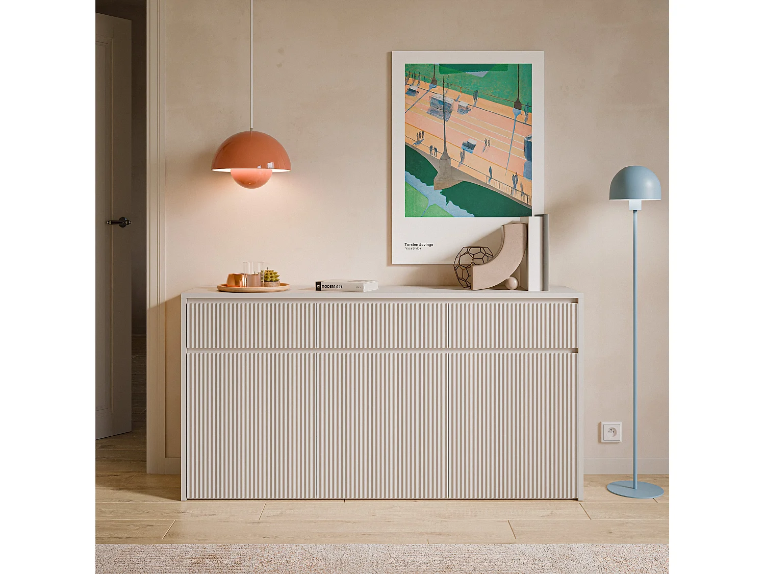 Dressoir 3-deurs – 3 laden – Kasjmier– 155 cm – VEMMMI
