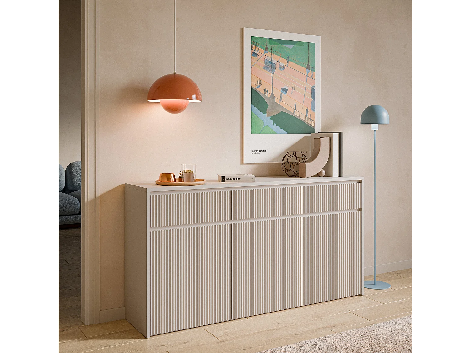 Dressoir 3-deurs – 3 laden – Kasjmier– 155 cm – VEMMMI