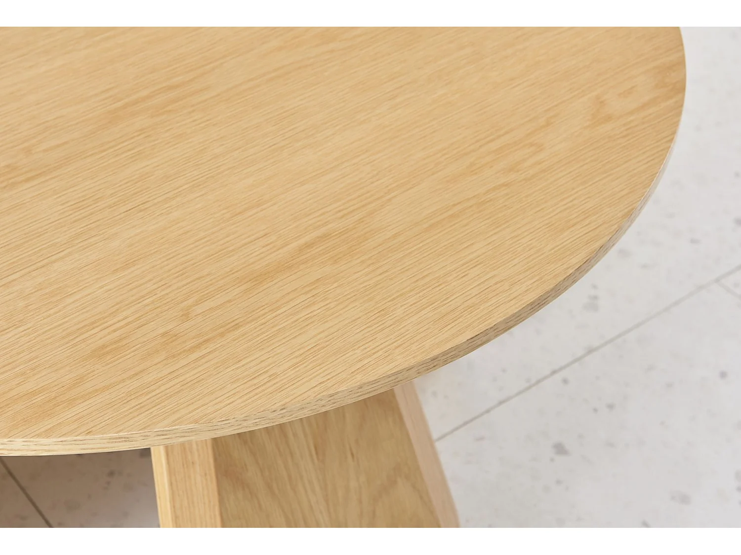Ronde salontafel 80 cm – eikenhoutlook – MDF met echt houtfineer – AFFITLY