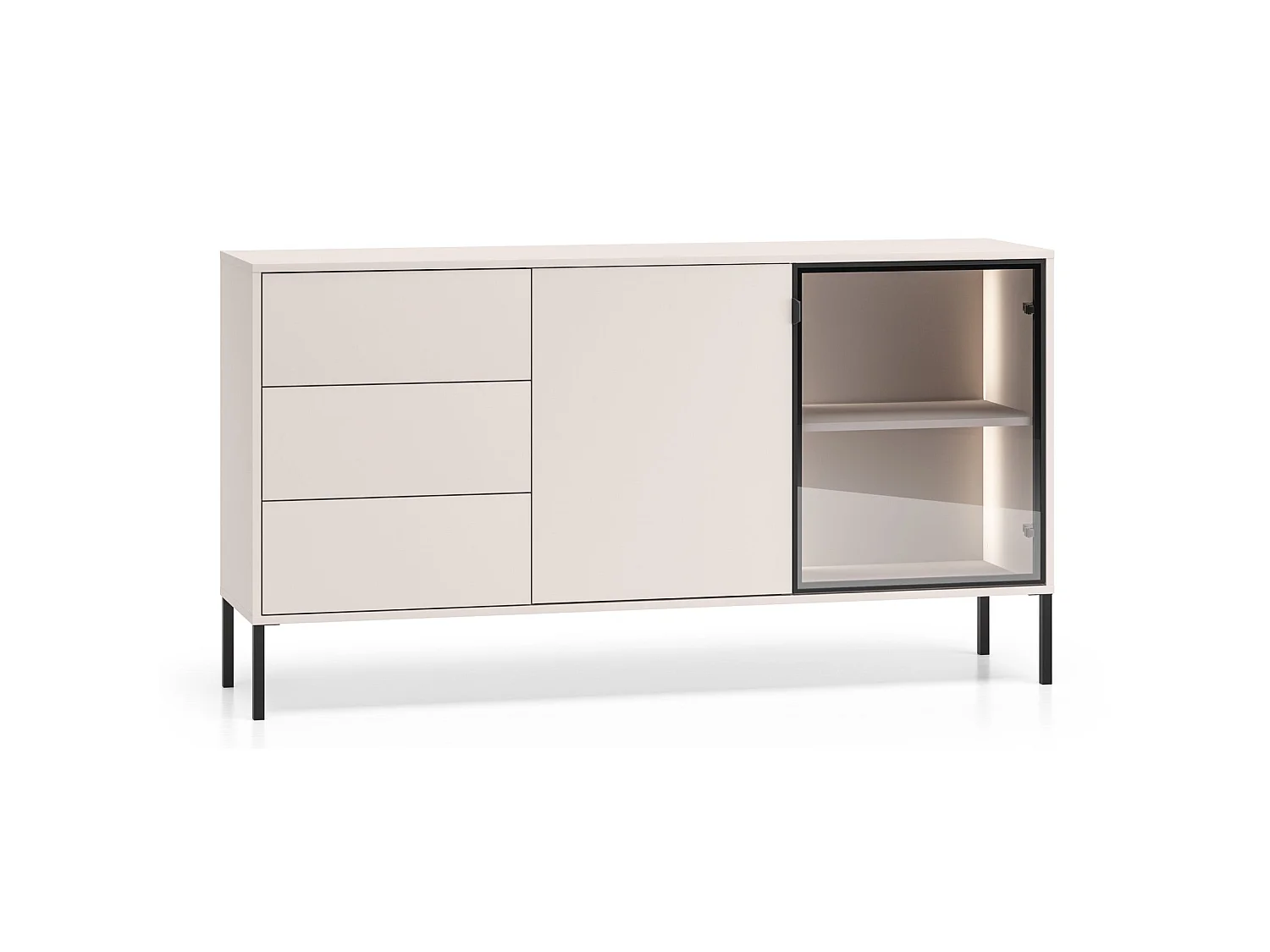 Dressoir 2-deurs - 2 lades - Kasjmier - 160 cm - BARNEE