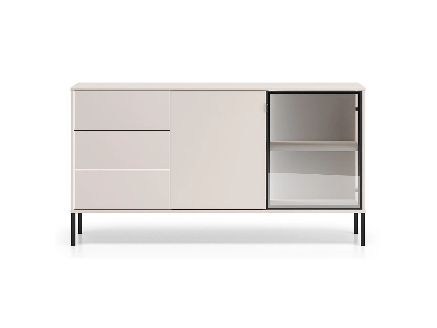 Dressoir 2-deurs - 2 lades - Kasjmier - 160 cm - BARNEE