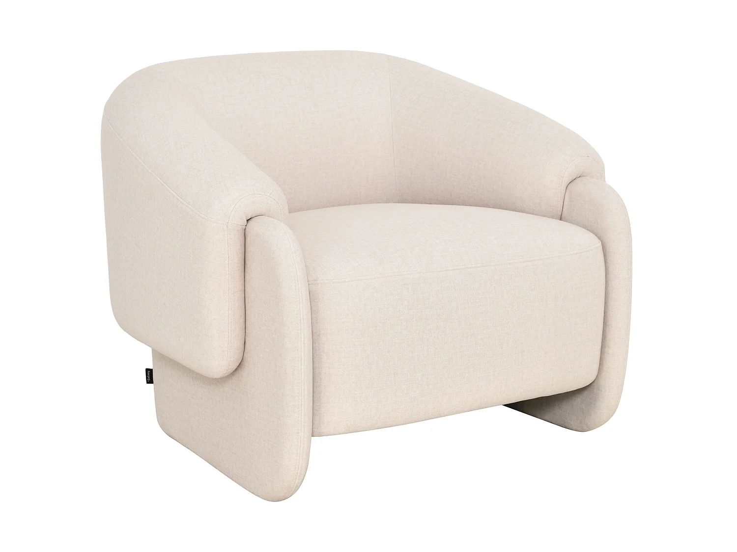 Fauteuil relax en velours facile d'entretien – Crème – BALISTY
