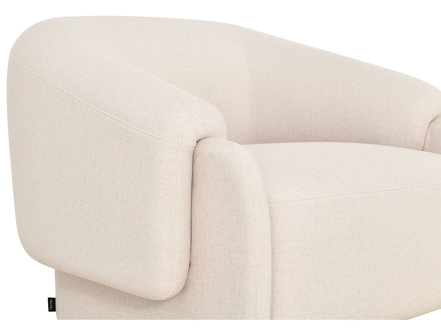 Fauteuil relax en velours facile d'entretien – Crème – BALISTY