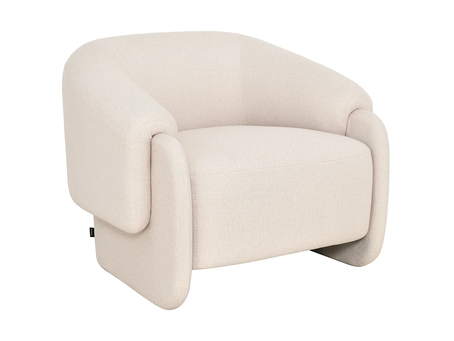 Fauteuil relax en velours facile d'entretien – Crème – BALISTY