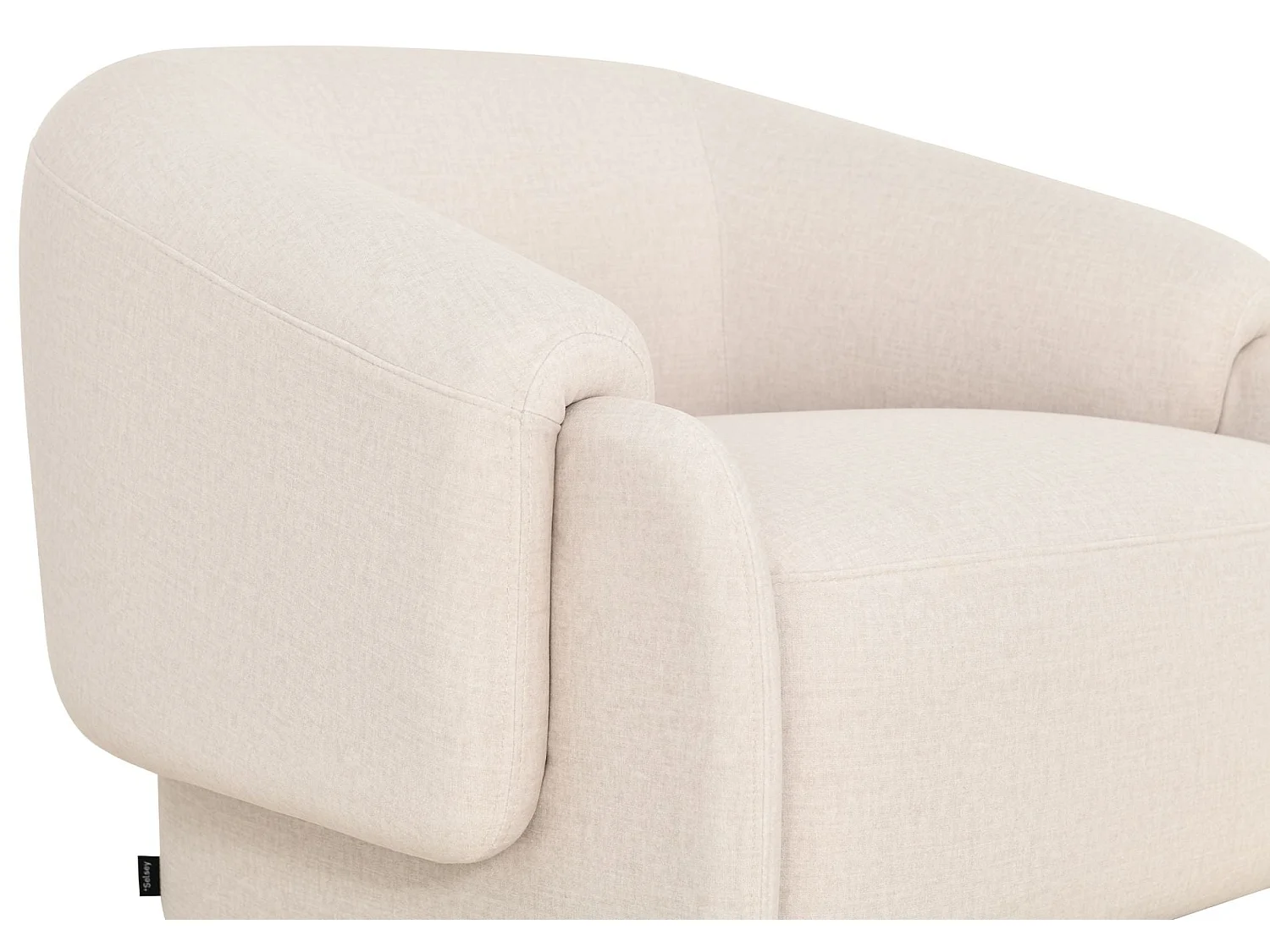 Fauteuil relax en velours facile d'entretien – Crème – BALISTY