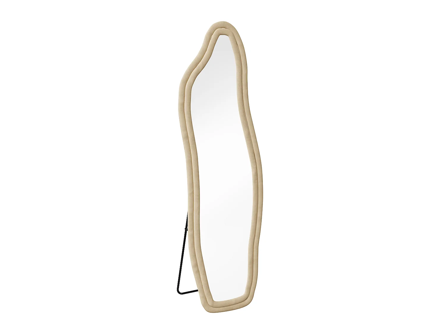 Miroir sur Pied Irrégulier 160x50cm, Grand Miroir posé au Mural/Suspendu/Appuyé, Jaune