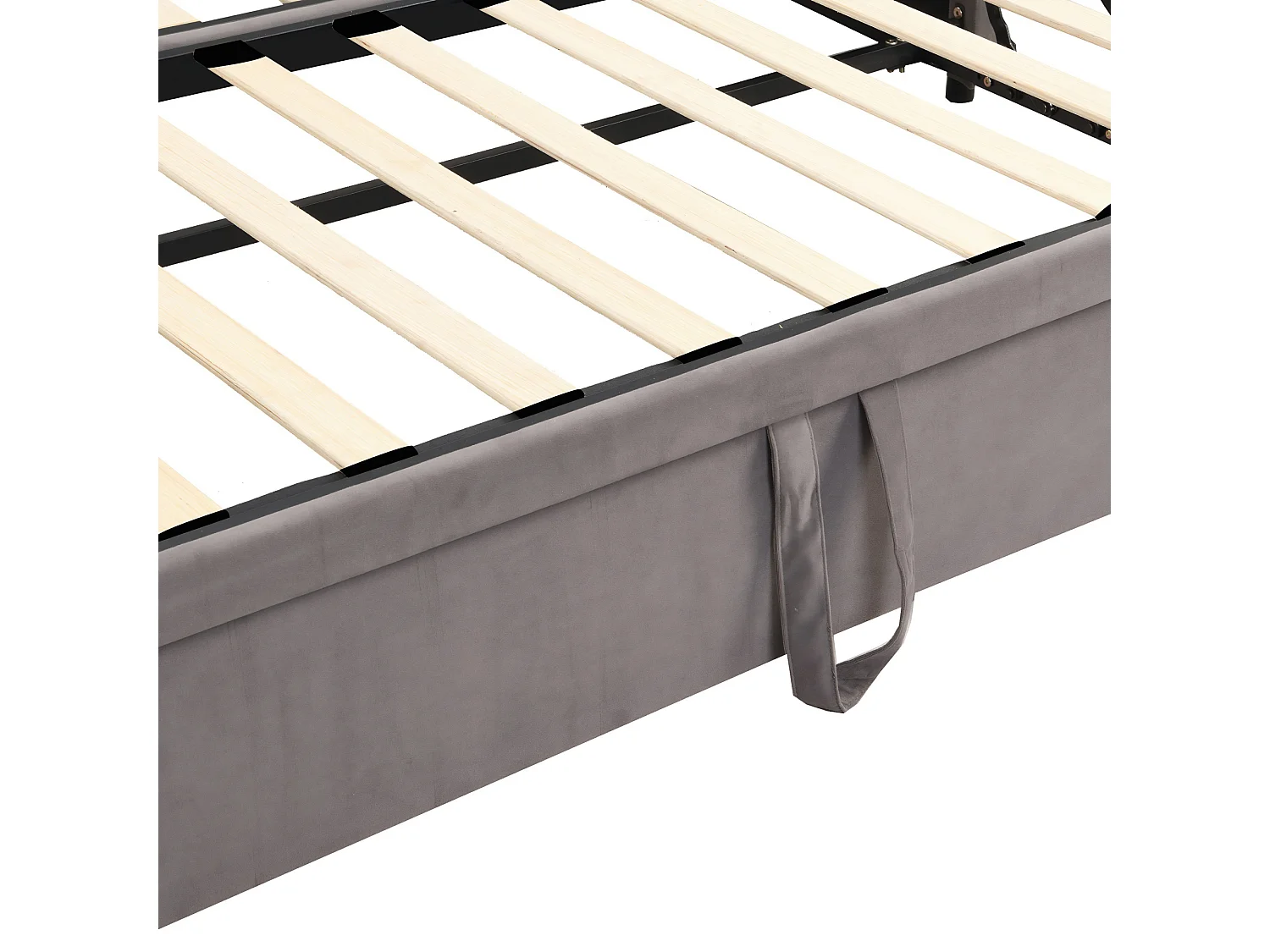 Lit gigogne 90 x 200 cm - Canapé 2 places convertible express en tissu velours - Sommier - Gris
