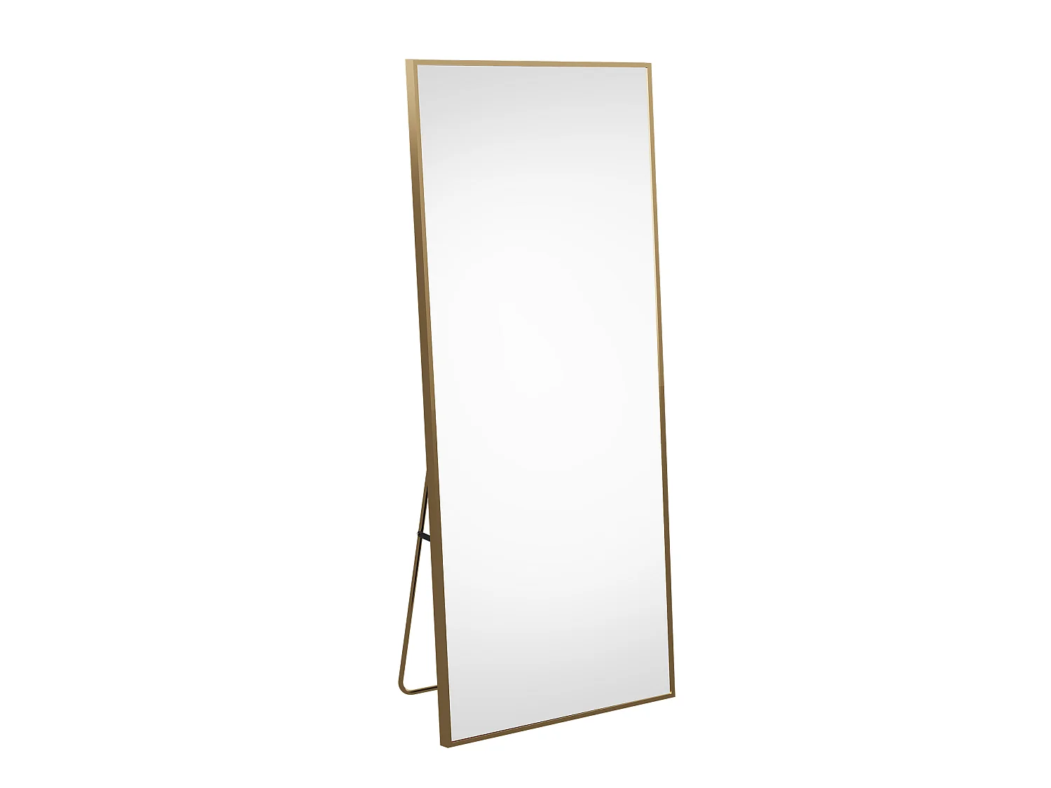 Miroir Pleine Longueur 162x53 cm, Grand Miroir Mural avec Crochet, reflet en Verre HD, Doré