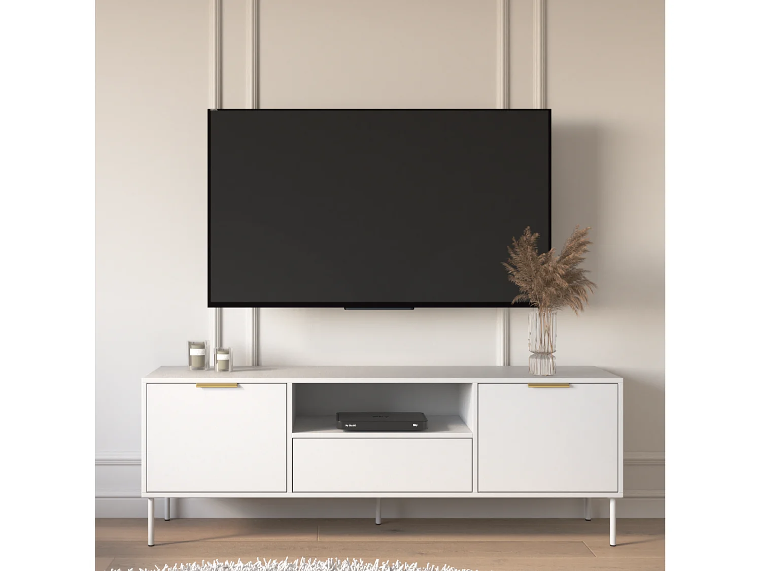 TV-Lowboard 2-türig mit Schublade & Fach - Weiß - 160 cm - VENA
