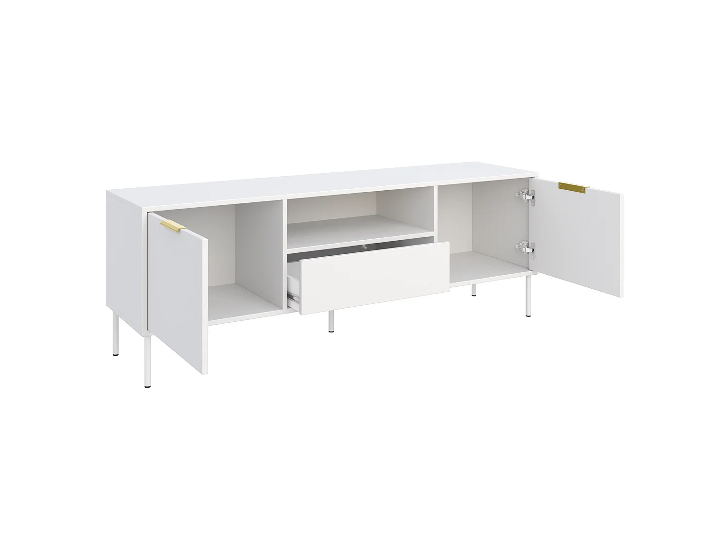 TV-Lowboard 2-türig mit Schublade & Fach - Weiß - 160 cm - VENA