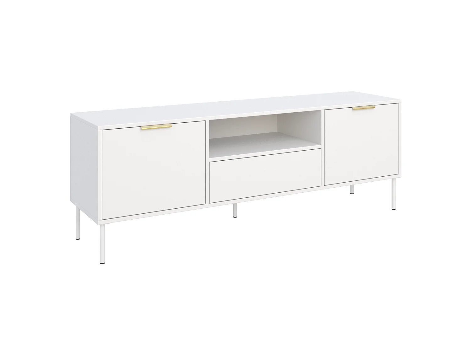TV-Lowboard 2-türig mit Schublade & Fach - Weiß - 160 cm - VENA