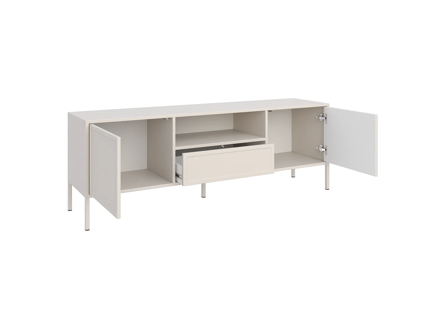 Meuble TV 2 portes avec tiroir et niche – Cachemire – 160 cm - VELVETO