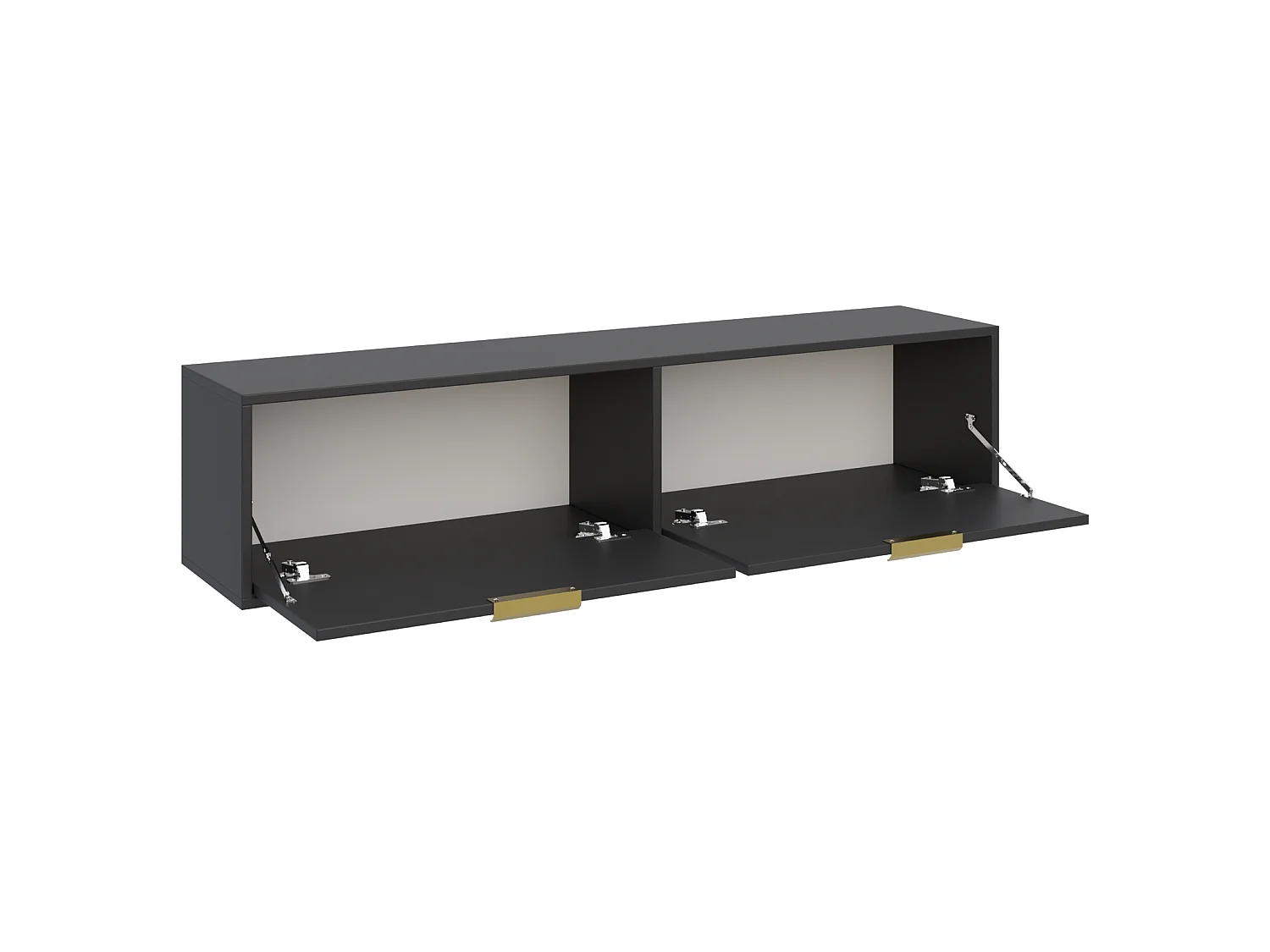 Meuble TV 2 portes suspendu – Noir – 140 cm - VENA