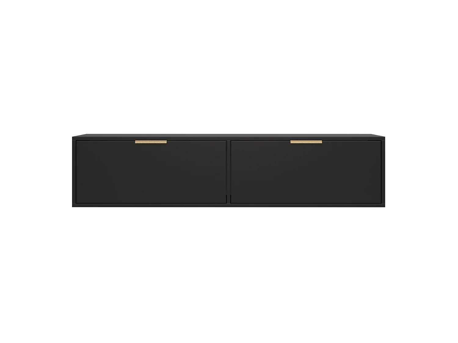 Meuble TV 2 portes suspendu – Noir – 140 cm - VENA