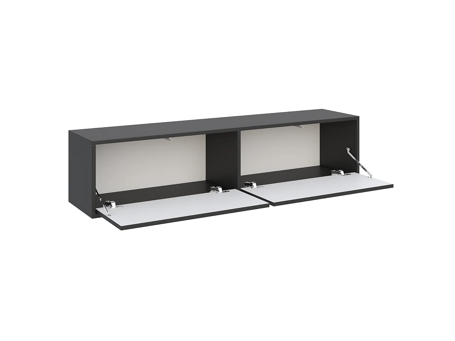 Meuble TV 2 portes suspendu – Noir – 140 cm - VELVETO