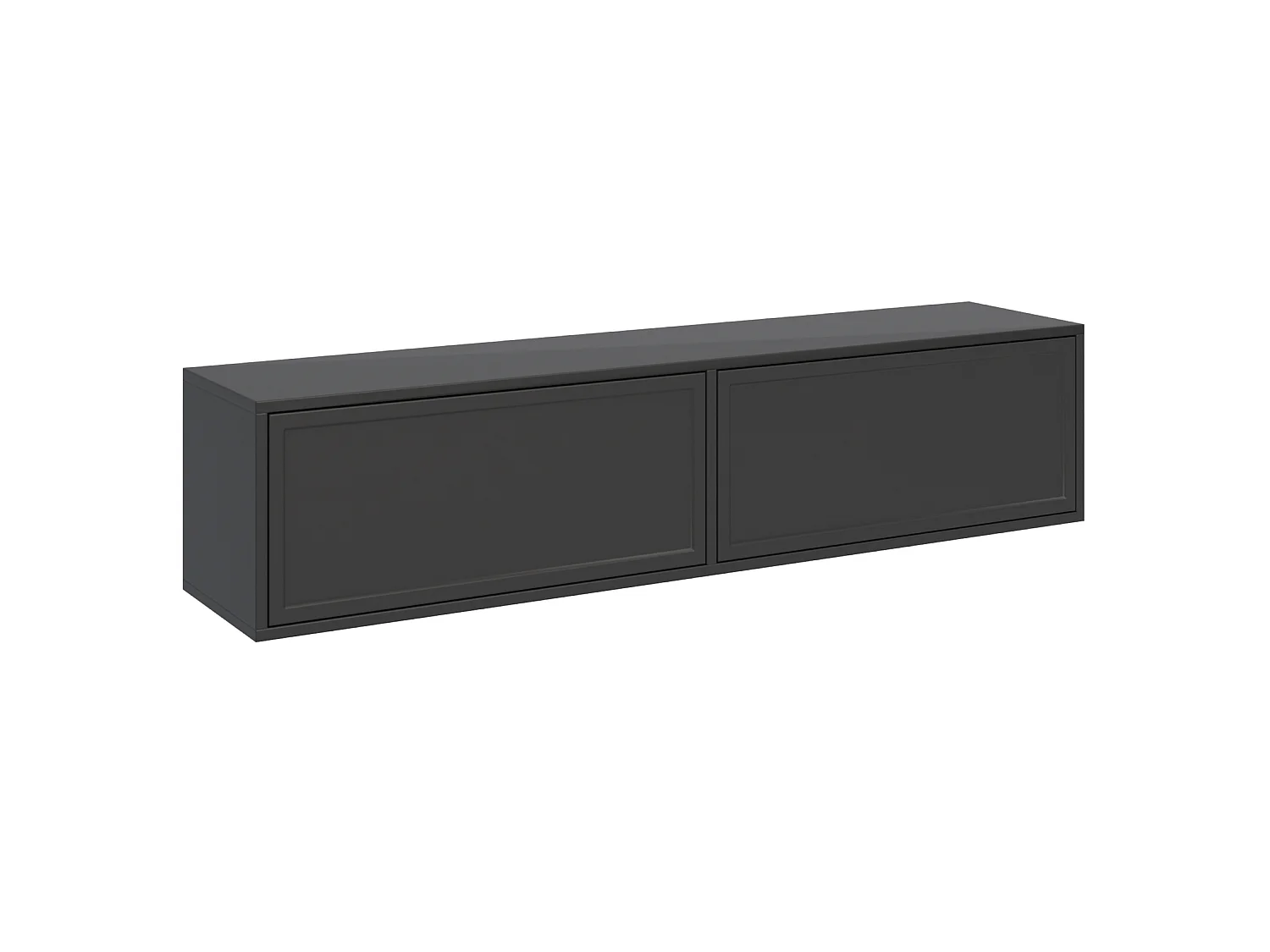 Meuble TV 2 portes suspendu – Noir – 140 cm - VELVETO