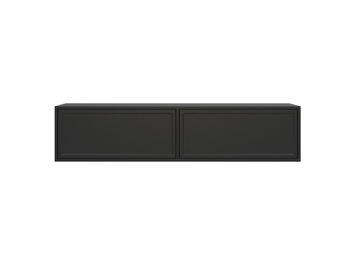 Meuble TV 2 portes suspendu – Noir – 140 cm - VELVETO